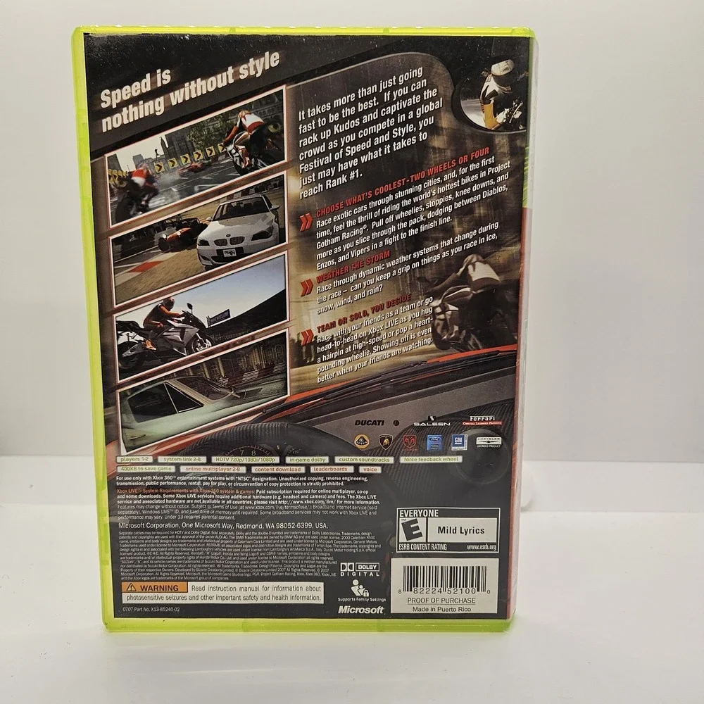 Project Gotham Racing 4 PGR4‎ Xbox 360 Complete Microsoft Game